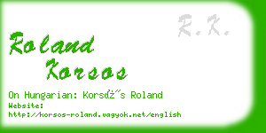 roland korsos business card